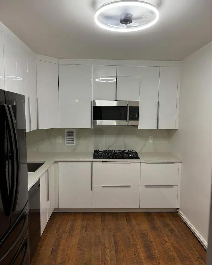 Renovated kitchen with quartz countertops in Palestine